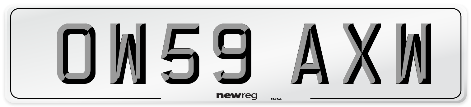 OW59 AXW Number Plate from New Reg